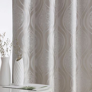 THD Sophia Damask 100% Complete Blackout Grommet Curtain Panel Sliding Glass Patio Door -  100 W x 84 L