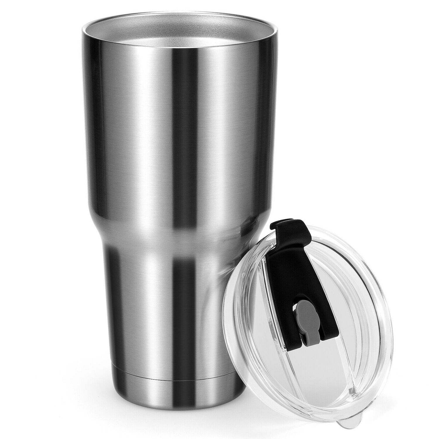 JoyJolt Vacuum Insulated Tumbler with Flip Lid and Straw - 20 oz - Black