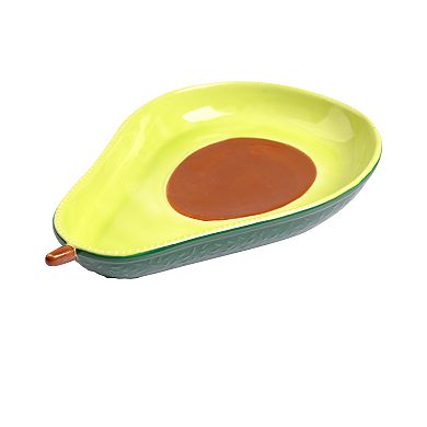Festive Ceramic Avocado Shape Serving Tray
