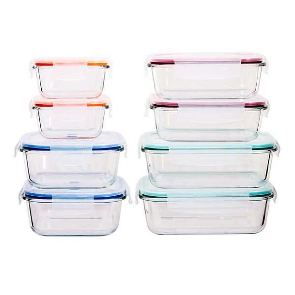 Premium Borosilcate Glass Meal Prep Food Containers with Snap Locking Lids