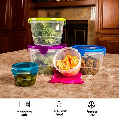 Plastic Jumbo Round Food Storage Container Set