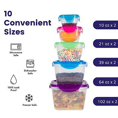 Plastic Jumbo Square Food Storage Container Set