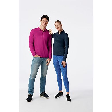 Clique Spin Performance Pique Long Sleeve Mens Polo