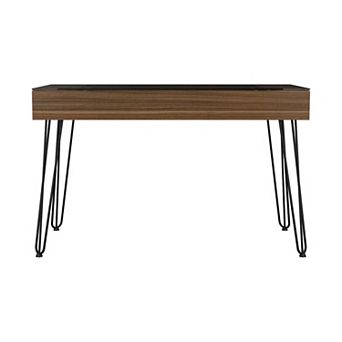 Kyoto 120 Writing Desk, Hairpin, One Drawer