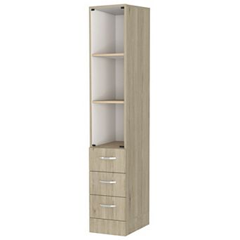 Preston Linen Cabinet, Three Shelves, Four Drawers