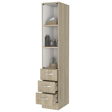 Preston Linen Cabinet, Three Shelves, Four Drawers