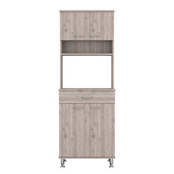 Bay Area Pantry, Two Door Cabinets, One Drawer, Four Adjustable Metal Legs
