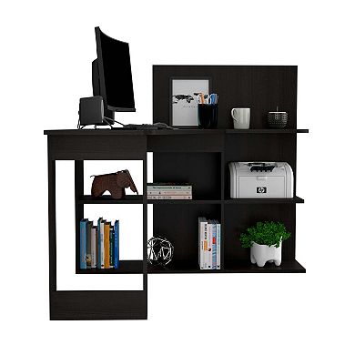 Fresno Writing Computer Desk, Four Shelves
