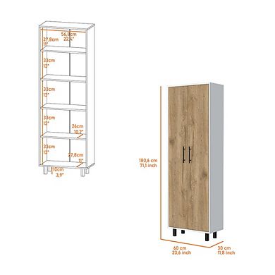 Oklahoma Tall Pantry Cabinet, Cupboard Storage Organizer with 5-Shelf
