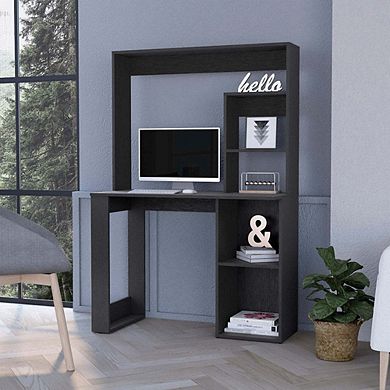 Carroll Computer Desk with Hutch and Storage Shelves