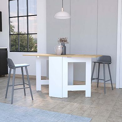 Kailua Folding Dining Table, Space-Saving, Foldable in 3 Forms