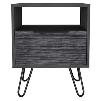 Vienna Nightstand, Shelves, Hairpin Legs