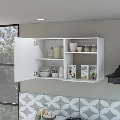 Oklahoma 2 Wall Cabinet, 2 Door Stackable Wall Mounted Storage Cabinet with 2 Side Shelf