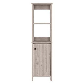 Arctic Linen Cabinet, With Four Shelves, Single Door Cabinet