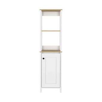 Arctic Linen Cabinet, With Four Shelves, Single Door Cabinet
