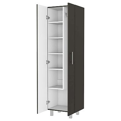 Norway Broom Closet Pantry, Five Shelves, Double Door Cabinet