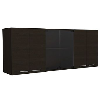 Yuma 150" Wall Cabinet, Two Close Cabinets, Two Open Shelves