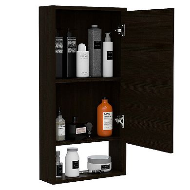 Modesto Medicine Cabinet, One Open Shelf, Mirrored Cabinet With Two Interior Shelves