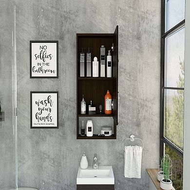 Modesto Medicine Cabinet, One Open Shelf, Mirrored Cabinet With Two Interior Shelves