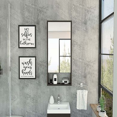 Modesto Medicine Cabinet, One Open Shelf, Mirrored Cabinet With Two Interior Shelves