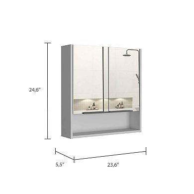 Ozark 24" Medicine Cabinet With Mirror, One Shelf