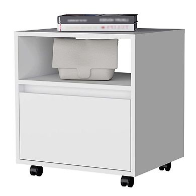 Duncan Nightstand, Top Open Shelf, 1 Drawer