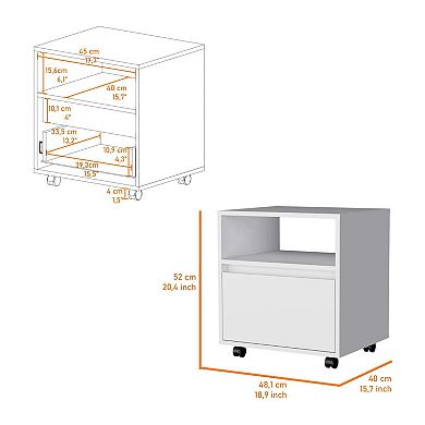Duncan Nightstand, Top Open Shelf, 1 Drawer