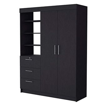 Tempe 3 Drawers Armoire, 3 tier Shelf, 2-Door
