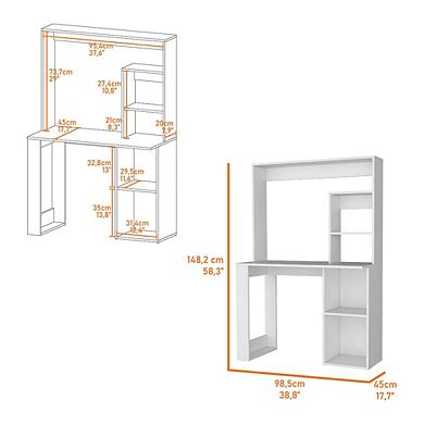 Carroll Computer Desk with Hutch and Storage Shelves