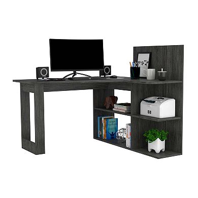 Fresno Writing Computer Desk, Four Shelves