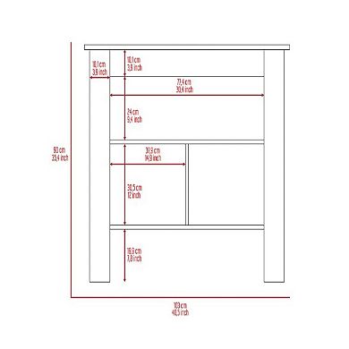Brooklyn Kitchen Island, Three Concealed Shelves