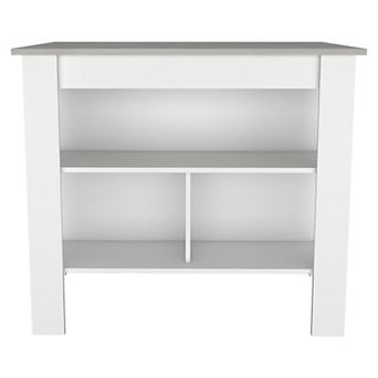 Brooklyn Kitchen Island, Three Concealed Shelves