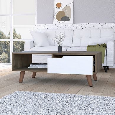 Hamburg Coffee Table 2.0 , One Open Shelf, One Drawer