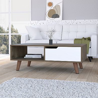 Hamburg Coffee Table 2.0 , One Open Shelf, One Drawer