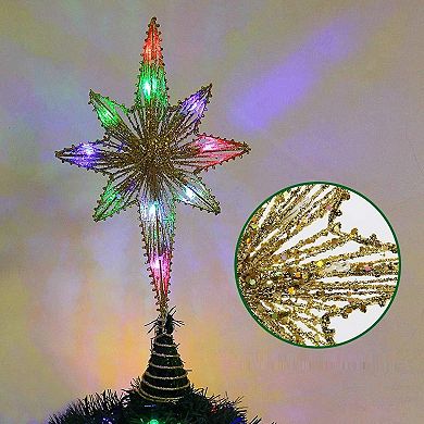 Twinkle Star Lighted Christmas Tree Topper, Star Treetop With 10 Led Colorful Fairy Lights
