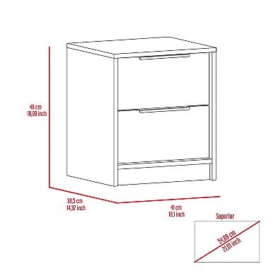 Washington Nightstand, Two Large Drawers