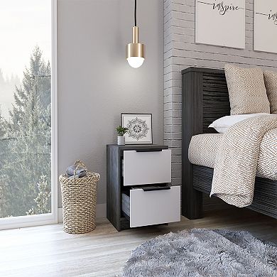 Washington Nightstand, Two Large Drawers