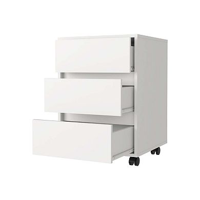 Vienna Three Drawers Filing Cabinet, Roller Blade Glide