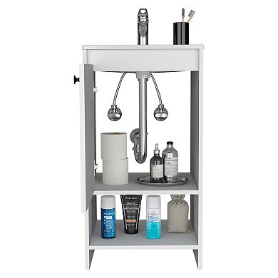 Chariot Free Standing Vanity Cabinet, One Open shelf