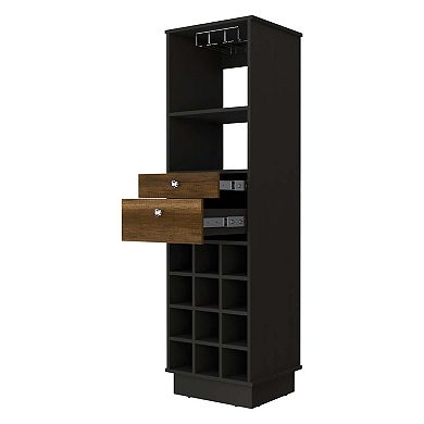 Hype Bar Cabinet, Twelve Built-in Wine Rack, Two Drawers, One Shelf