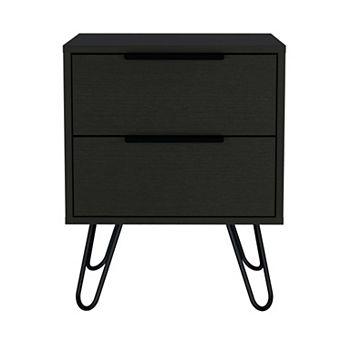 Nuvo 2 Nightstand,Two Drawers, Hairpin Legs