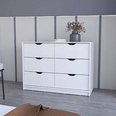 Dillon 4 Drawers Dresser, Chest of Drawers with 2 Cabinets