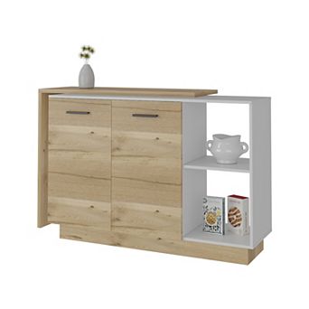 Aspen Kitchen Island, Two Concealed Shelves , Three Divisions