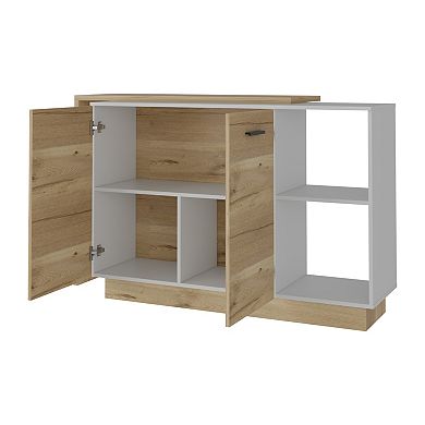 Aspen Kitchen Island, Two Concealed Shelves , Three Divisions