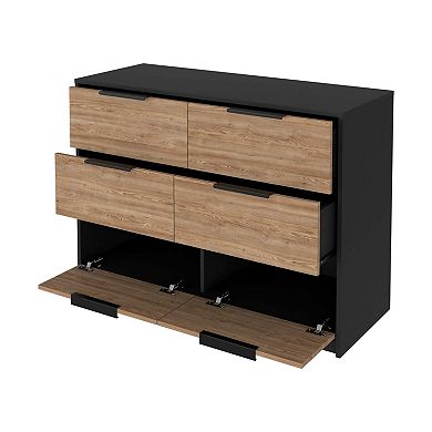 Marion Slide And Pull Dresser, Four Drawers