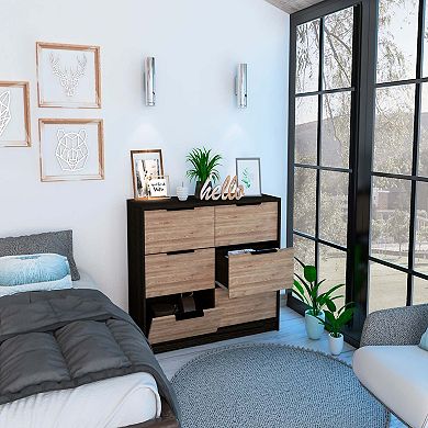 Marion Slide And Pull Dresser, Four Drawers