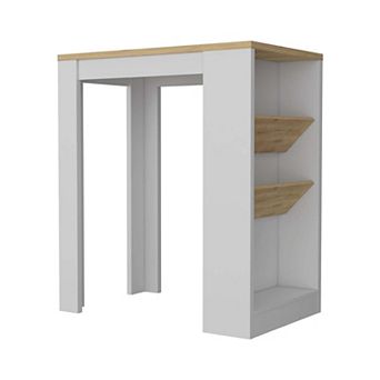 Cecil Kitchen Island, 3 tier Shelf, Manufactured wood Top