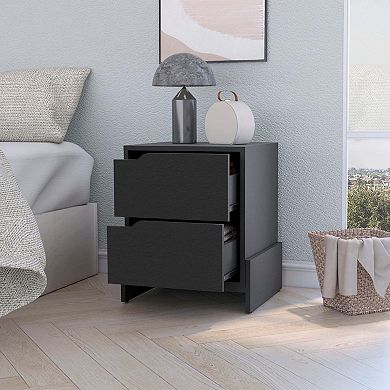 Lovell Nightstand with Sturdy Base and 2-Drawers