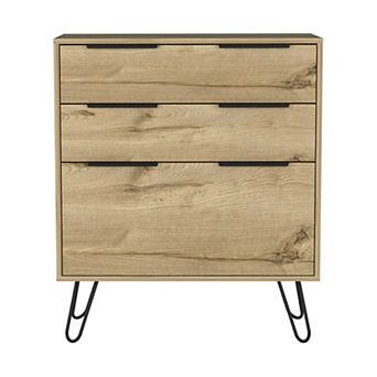 Praga Dresser, Three Drawers, Superior Top, Hairpin Legs