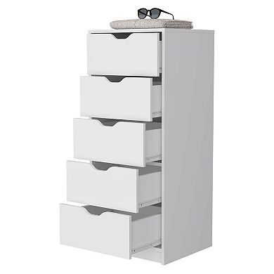 Dillon 5 Narrow Drawer Dresser, Tall Chest of Drawers